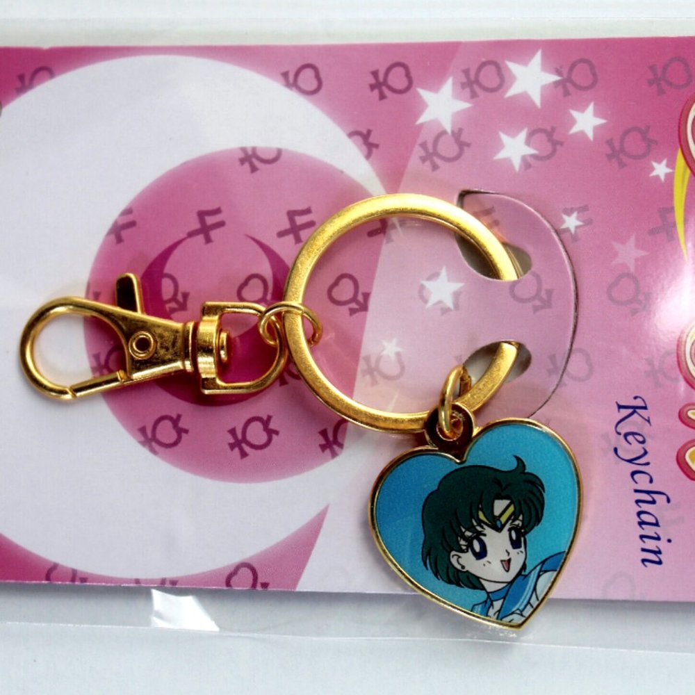 Sailor Moon Sailor Mercury Heart Charm Keychain